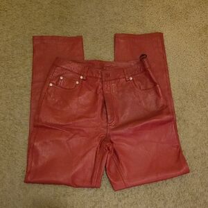 Newport News Women's Bold Red Straight Leg Jeans